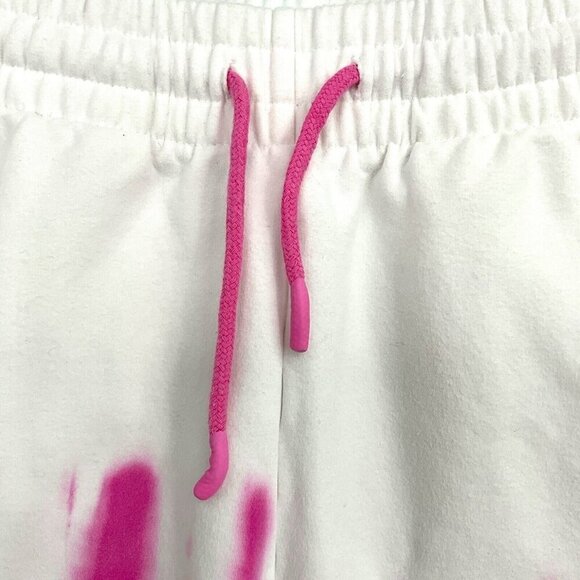 Be A Good Person BAGP Size XS Tie Dye Sweat Shorts White Pink Drawstring - Picture 2 of 8